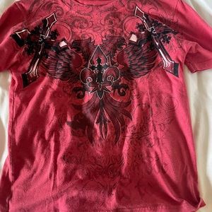 y2k red crop top, baby tee